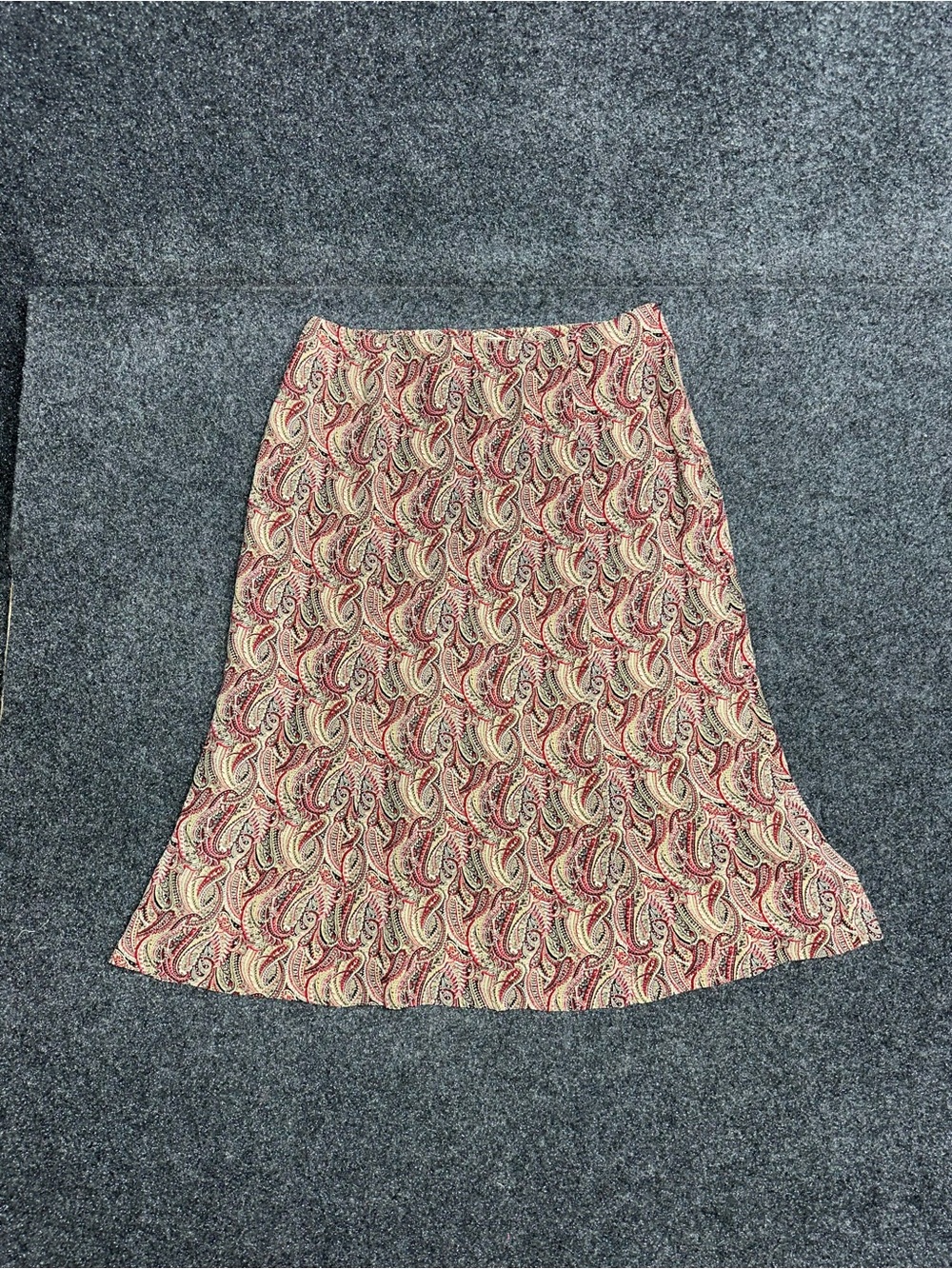 vintage Whimsygoth paisley silk flowy midi skirt romantic old money luxury boho